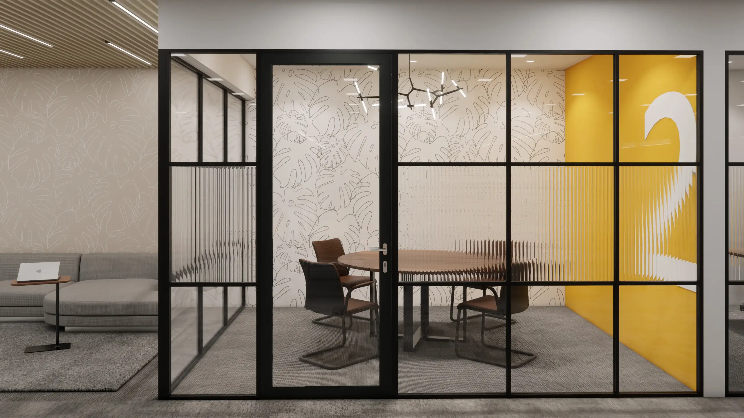 Internal glass partition