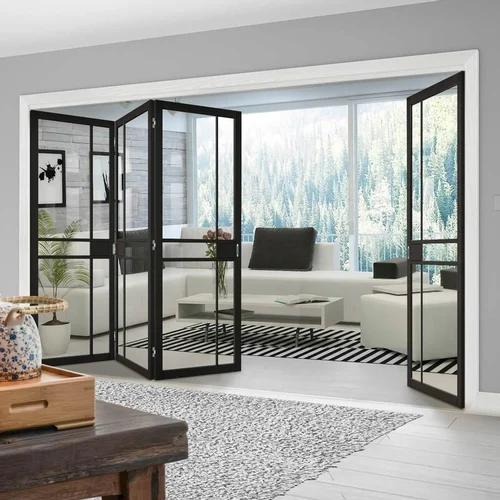 Glass framed movable Slide and Fold Partition