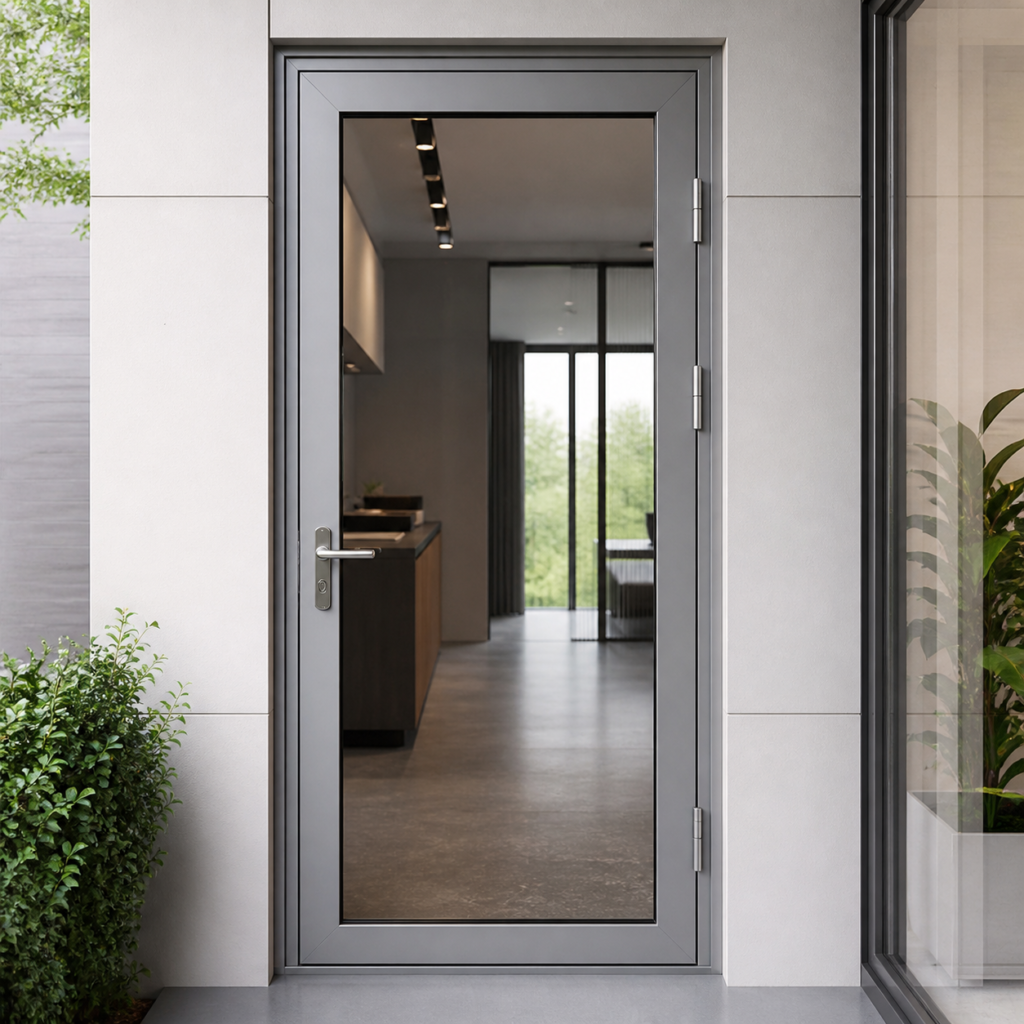 Aluminum frame door
