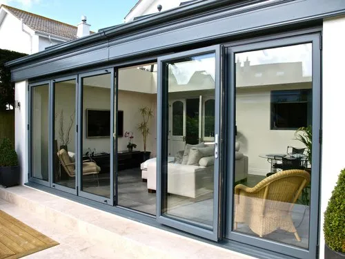 system aluminium windows in hall 