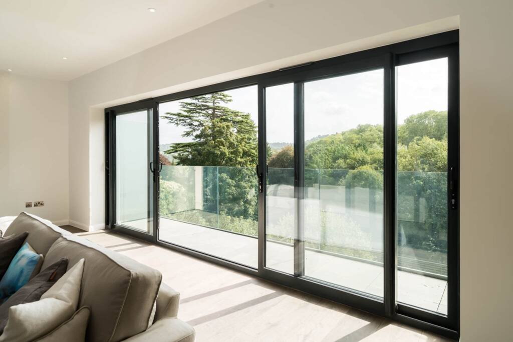 system aluminium sliding windows in balcony area