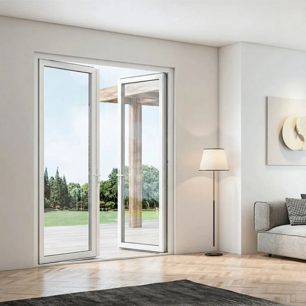 upvc casement door in living area desings 
